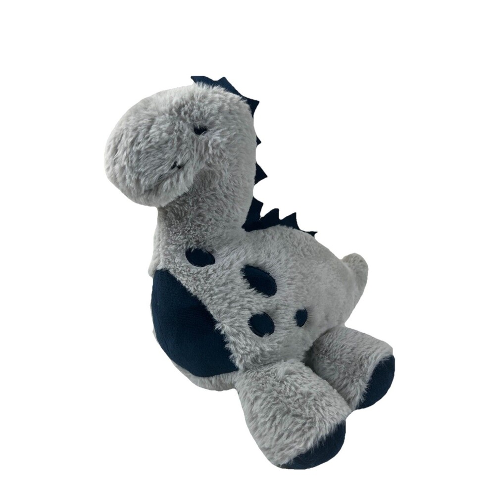 Lambs & Ivy 12" Stuffed Plush Gray Navy Blue Dinosaur Baby Toddler Toy Nursery
